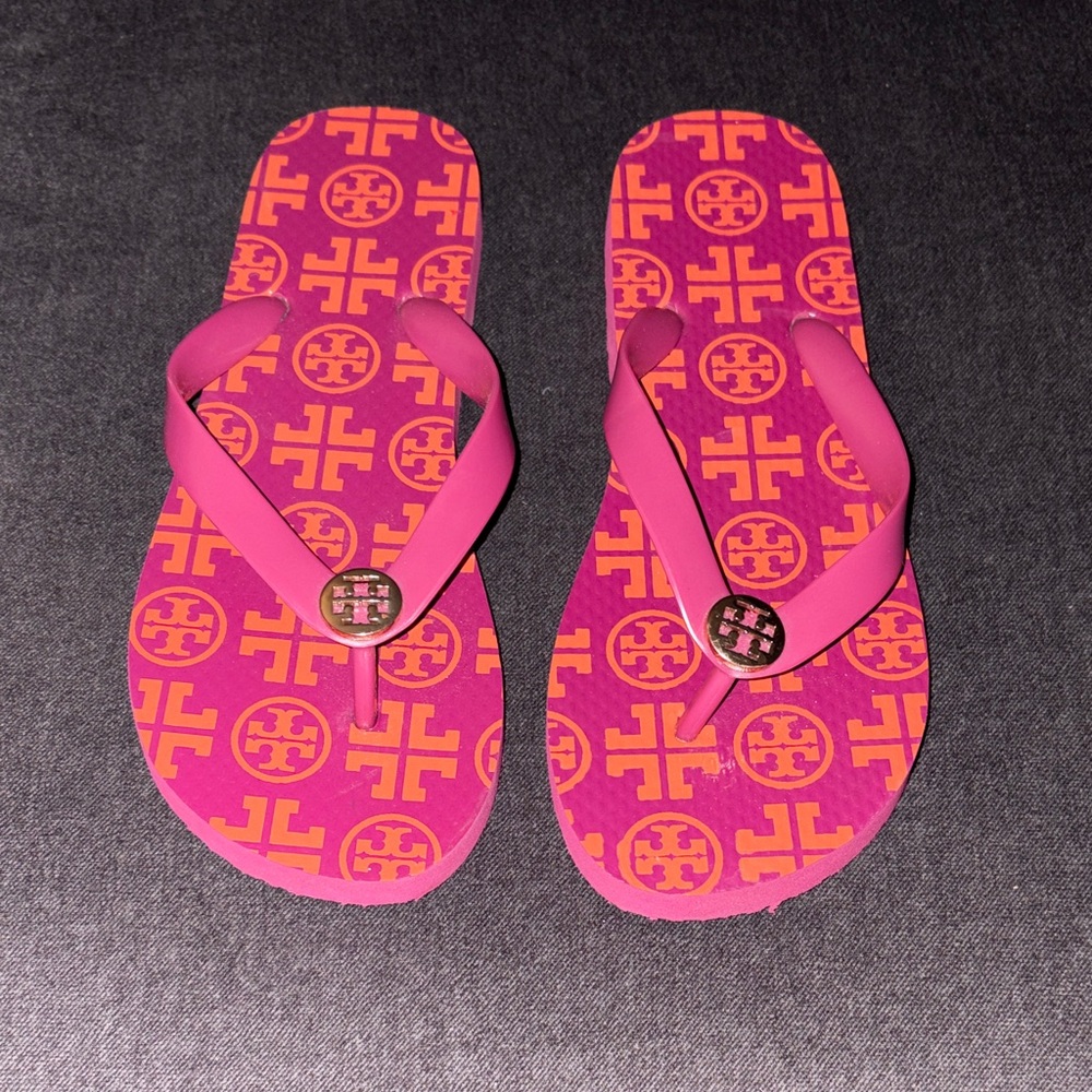 Tory Burch Vibrant Pink and Orange Sandals Size 9.5-10